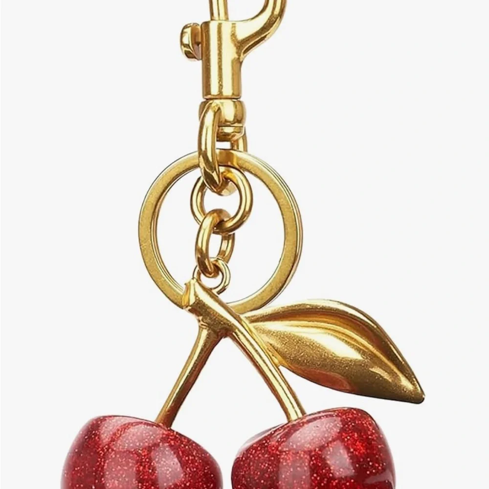 Gold and Red Cherry Keychain or Purse Charm - Picture 5 of 5